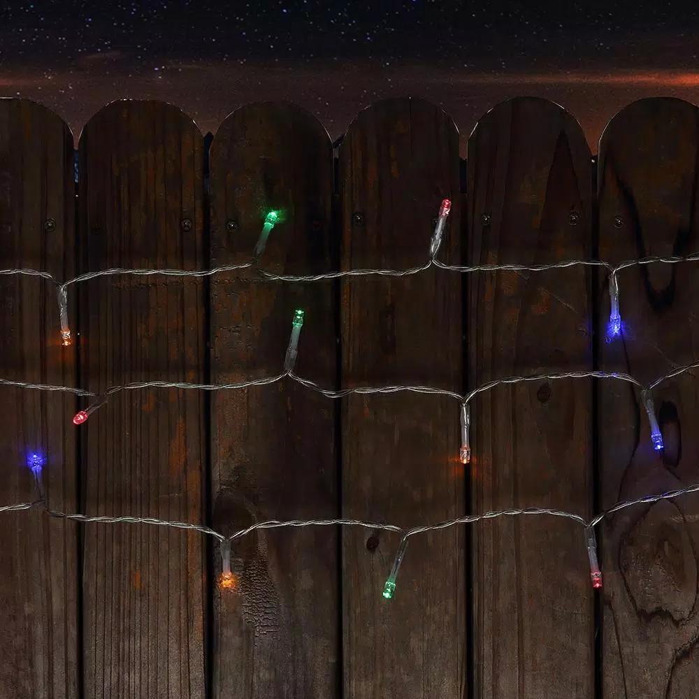 Novolink 34 ft. 100-Light Multi-Color LED Battery Operated Decorative String Lights with Timer