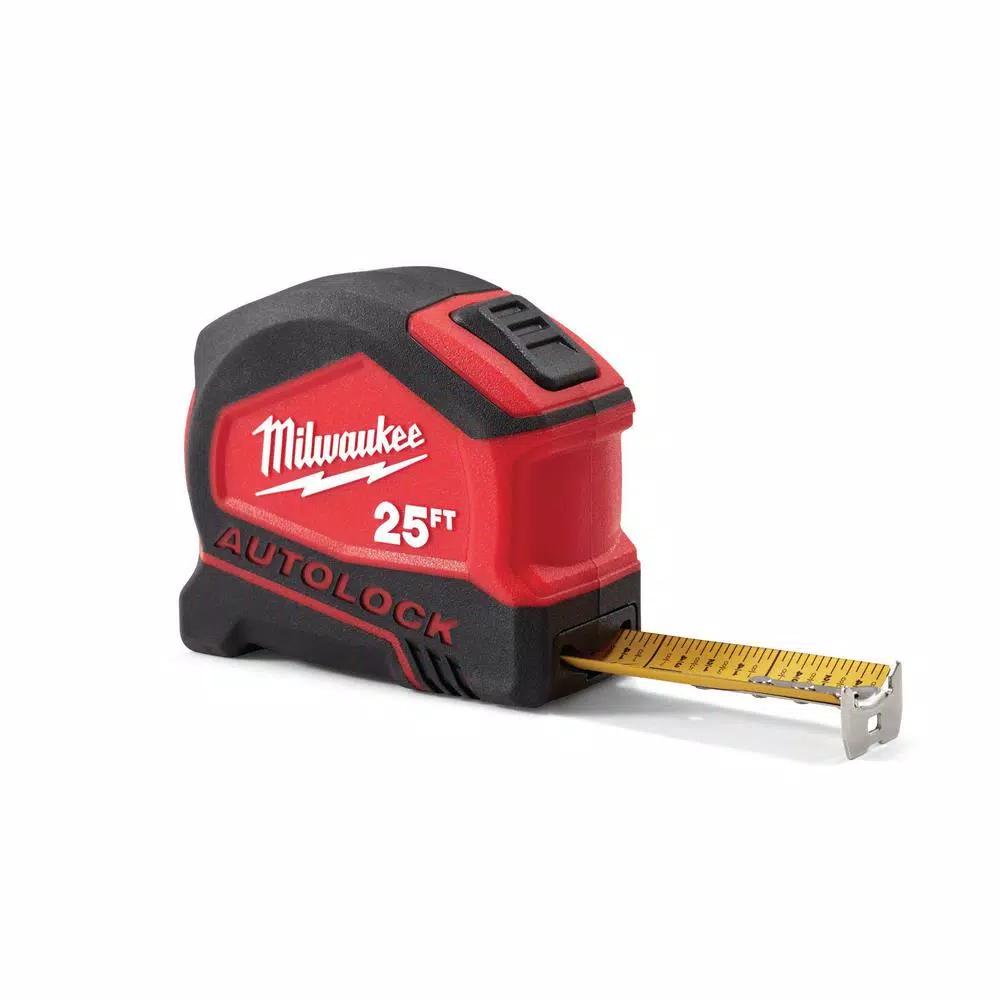 Milwaukee 25 ft. Compact Auto-Lock Tape Measure, 2-Pack
