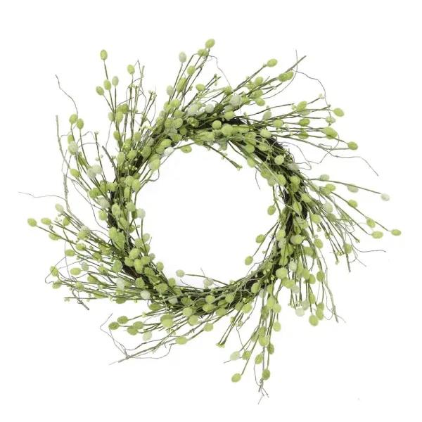 Unbranded Puleo International 24 in. Artificial Spring Willow Wreath - Purple and Yellow Floral Decor