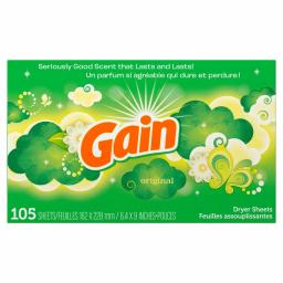 Gain Original Scent Dryer Sheets, 105-Count, HE Compatible thumbnail 1