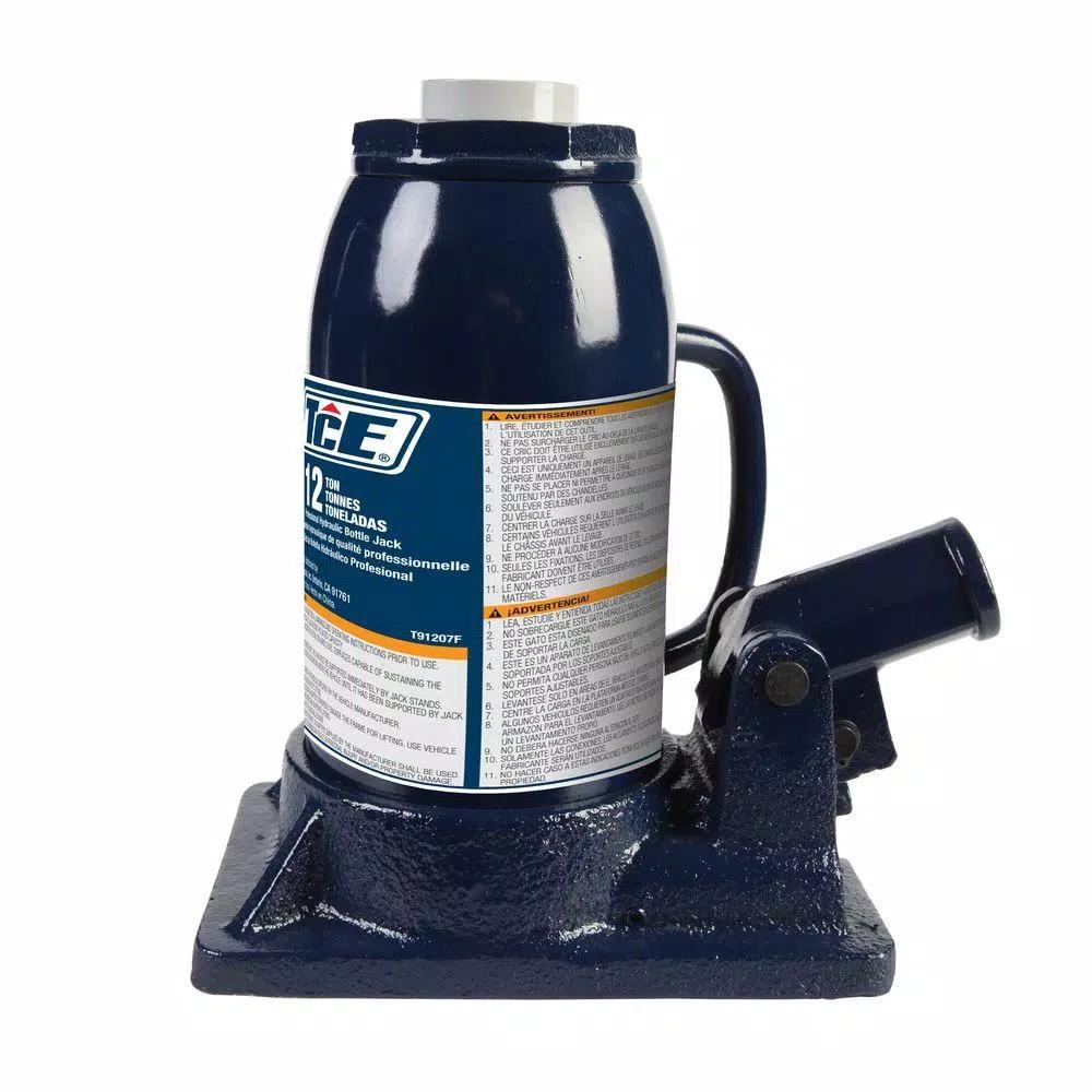 TCE 12-Ton Professional Hydraulic Bottle Jack, 24,000 lb Capacity, Steel