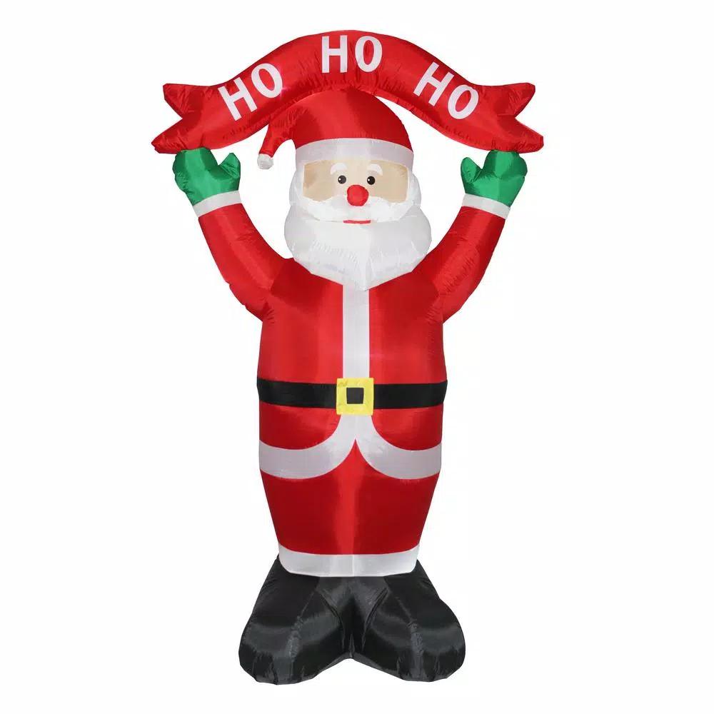 National Tree Company 8 ft. Inflatable Ho, Ho, Ho Santa Outdoor Holiday Decoration with LED Lights