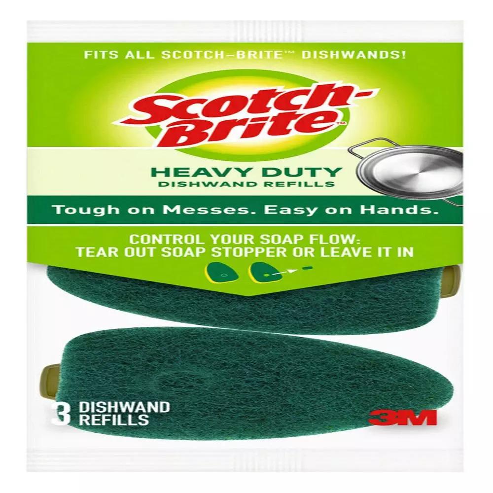 Scotch-Brite Heavy-Duty DishWand Scouring Pad Refills, Case of 12