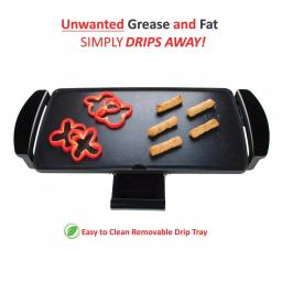 Brentwood Appliances 27 sq. in. Nonstick Electric Griddle with Drip Pan and Temperature Control, Black thumbnail 3