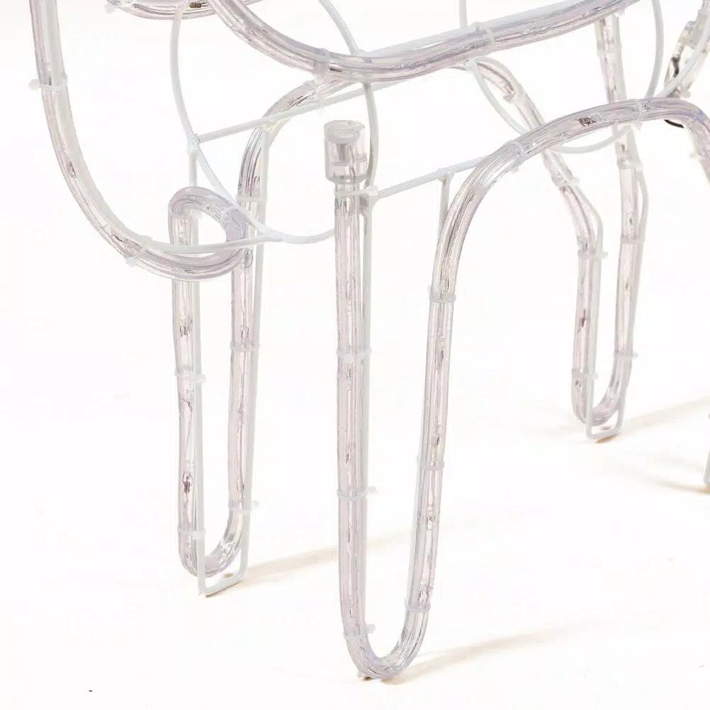 Luxen Home 25 in. LED White Rope Light Standing Reindeer - Indoor/Outdoor Christmas Decoration