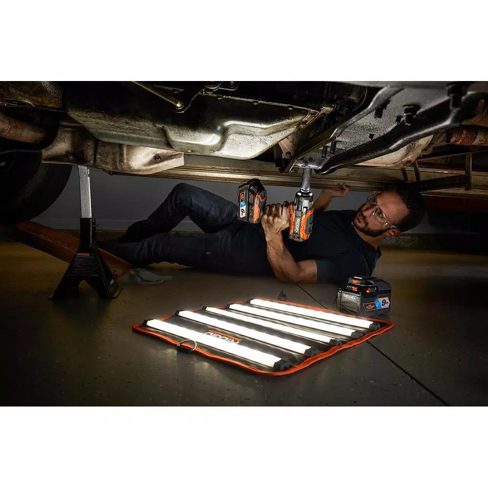 RIDGID 18V Cordless LED Mat Light with 1.5 Ah Lithium-Ion Battery