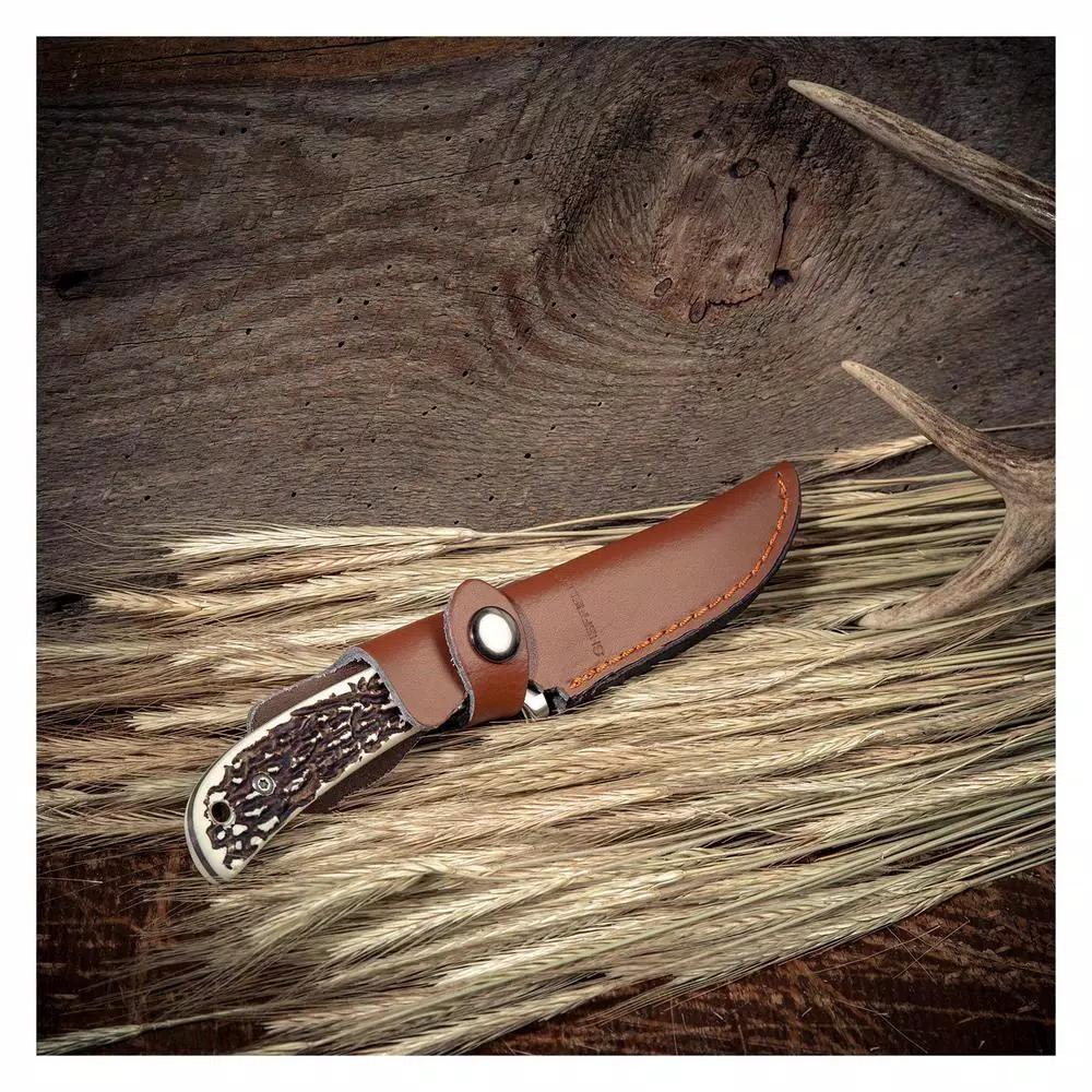 Sheffield 12190 Herod Stag Series 3.75 in. Drop Point Fixed Blade Hunting Knife