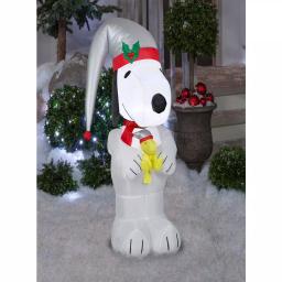 Gemmy 3.5 ft. Peanuts Snoopy and Woodstock Airblown Inflatable with Platinum Accents thumbnail 4