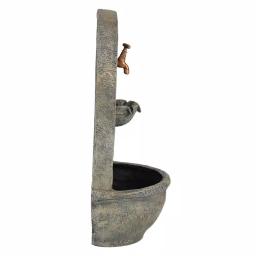 Sunnydaze Decor Messina Resin French Limestone Solar Outdoor Wall Fountain thumbnail 4