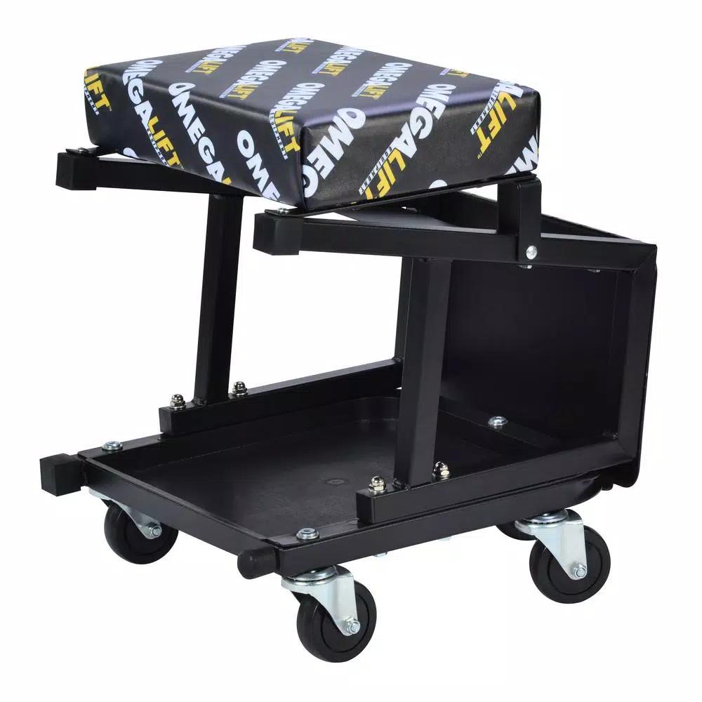 Omega Lift 2-in-1 Mechanics Creeper Seat and Step Stool with Reinforced Steel Frame