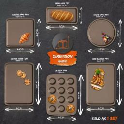 NutriChef 6-Piece Non-Stick Carbon Steel Bakeware Set - Professional Kitchen Baking Pan Set thumbnail 6