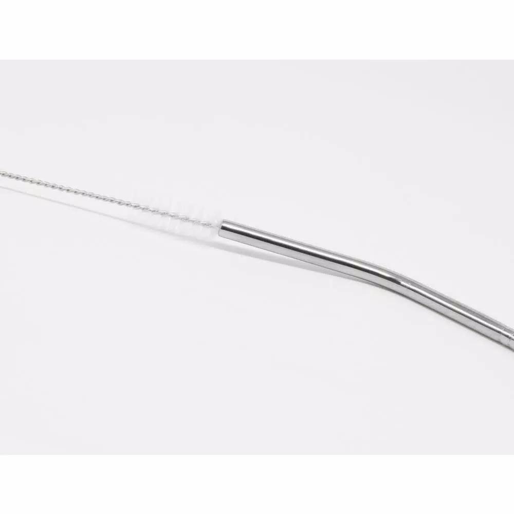 ExcelSteel 14-Piece Reusable Stainless Steel Swirl Straw Set with Cleaning Brushes