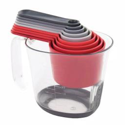 Spectrum Tovolo Magnetic Nested Measuring Cup and Spoon Set, Red thumbnail 1