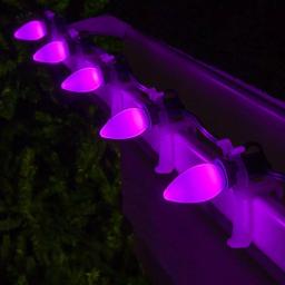 Wintergreen Lighting OptiCore C7 LED Purple Smooth Opaque Replacement Light Bulbs, E12 Candelabra Base, 25-Pack thumbnail 3