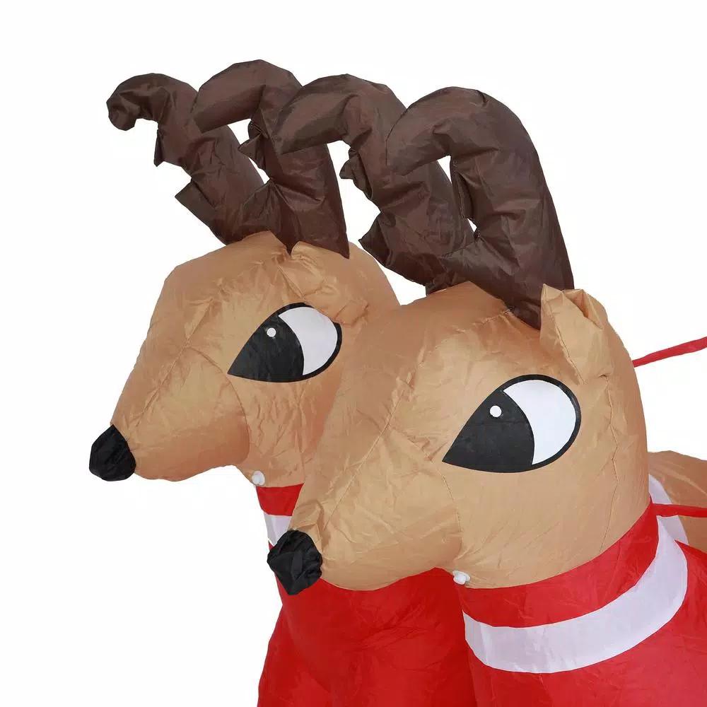 Luxen Home 7 ft. Santa and Sleigh Inflatable with LED Lights