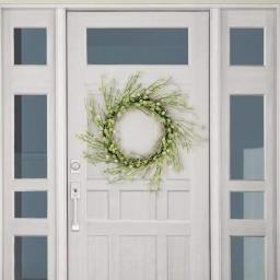 Unbranded Puleo International 24 in. Artificial Spring Willow Wreath - Purple and Yellow Floral Decor thumbnail 3
