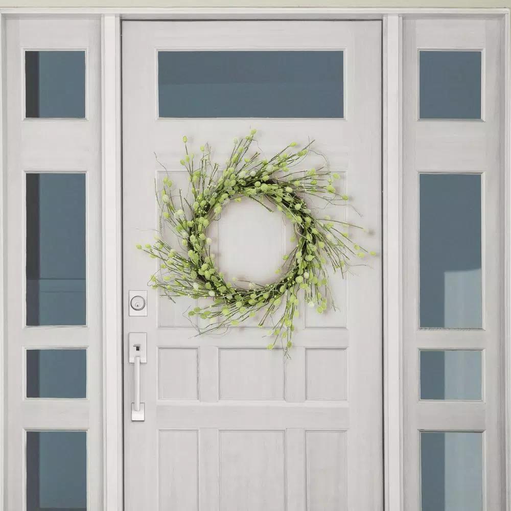 Unbranded Puleo International 24 in. Artificial Spring Willow Wreath - Purple and Yellow Floral Decor