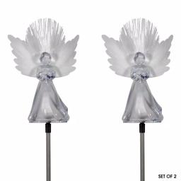 Alpine Corporation Solar Angel Garden Stakes with Fiber Optic Wings, Set of 2 thumbnail 3