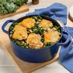 Blue Diamond 5.5 QT Blue Aluminum Nonstick Dutch Oven with Glass Lid thumbnail 4