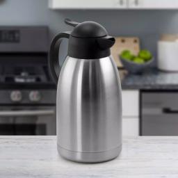 MegaChef 67.6 fl. oz. Stainless Steel Thermal Beverage Carafe with Black Lid thumbnail 3
