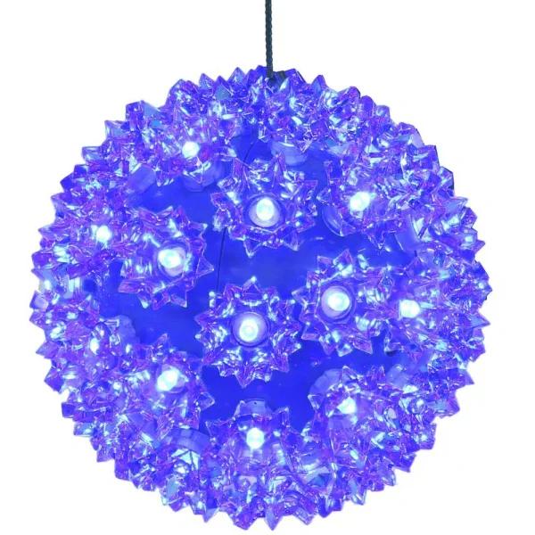 Sunnydaze Decor 5 in. Blue LED Lighted Hanging Ball Ornament - Indoor/Outdoor Specialty Lights