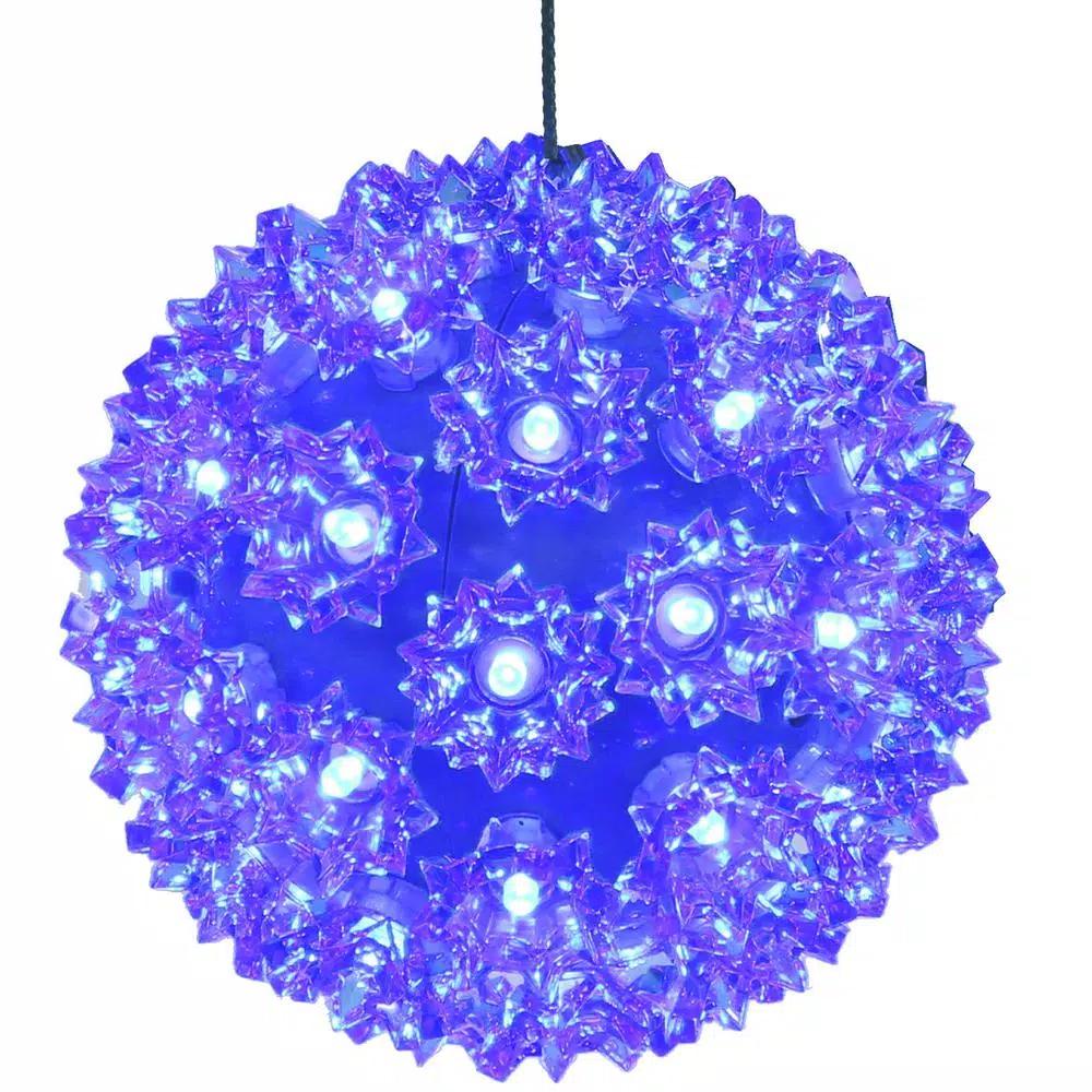 Sunnydaze Decor 5 in. Blue LED Lighted Hanging Ball Ornament - Indoor/Outdoor Specialty Lights