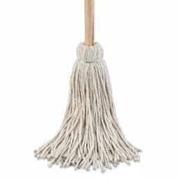 Boardwalk 24 oz. Cotton Fiber String Deck Mop with 54 in. Wooden Handle (6-Pack) thumbnail 2