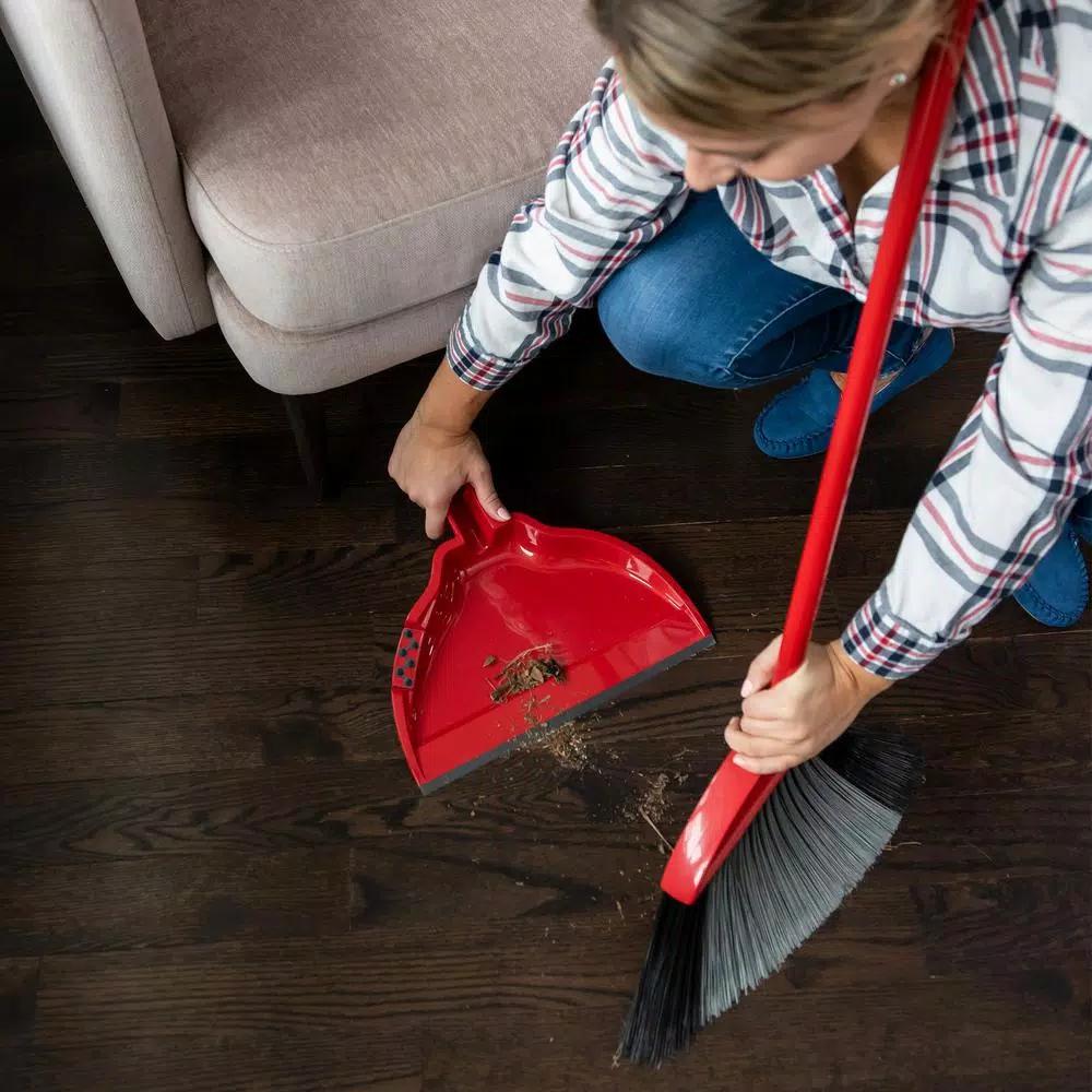 O-Cedar PowerCorner MAX Extra Large Broom and Dustpan Set with Double Bristle Technology