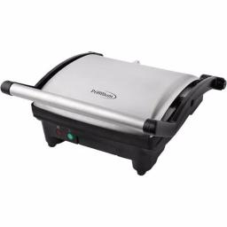 PREMIUM 4-Slice 1400W Non-Stick Panini Press and Indoor Grill, Black and Silver thumbnail 1