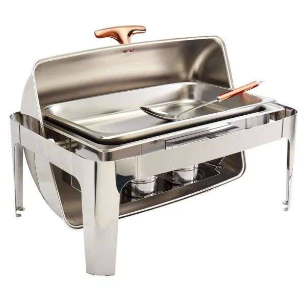 Unbranded Denmark Tools for Cooks 9.5 Qt Rectangular Stainless Steel Roll Up Chafing Dish Set, 5-Piece