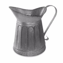 Benzara Vintage Style Gray Galvanized Metal Milk Pitcher - Rustic Kitchen Canister thumbnail 1