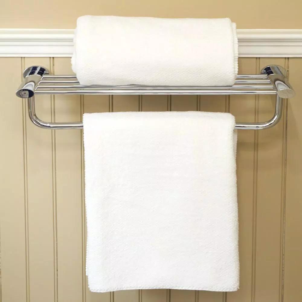 Speakman Caspian Towel Rack with Shelf and Bar, Polished Chrome