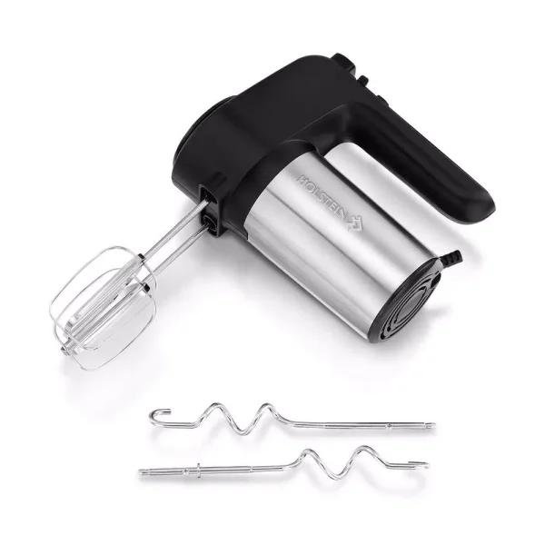 Holstein Housewares 250-Watt 6-Speed Hand Mixer with Turbo Function, Black Stainless Steel