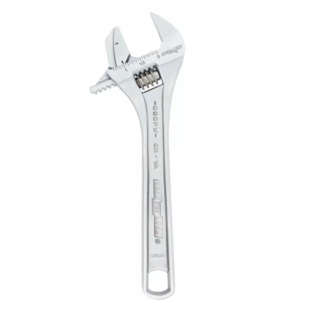 Channellock 808PW 8 in. Reversible Jaw Adjustable Pipe Wrench, Chrome Vanadium Steel
