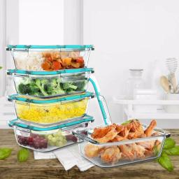 Classic Cuisine 10-Piece Borosilicate Glass Food Storage Container Set with Leak-Resistant Snap Lids thumbnail 5