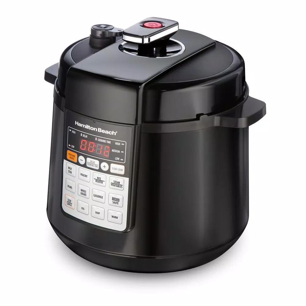 Hamilton Beach 6 Qt. Multi-Function Electric Pressure Cooker, Slow Cooker, Rice Cooker & Steamer - Black
