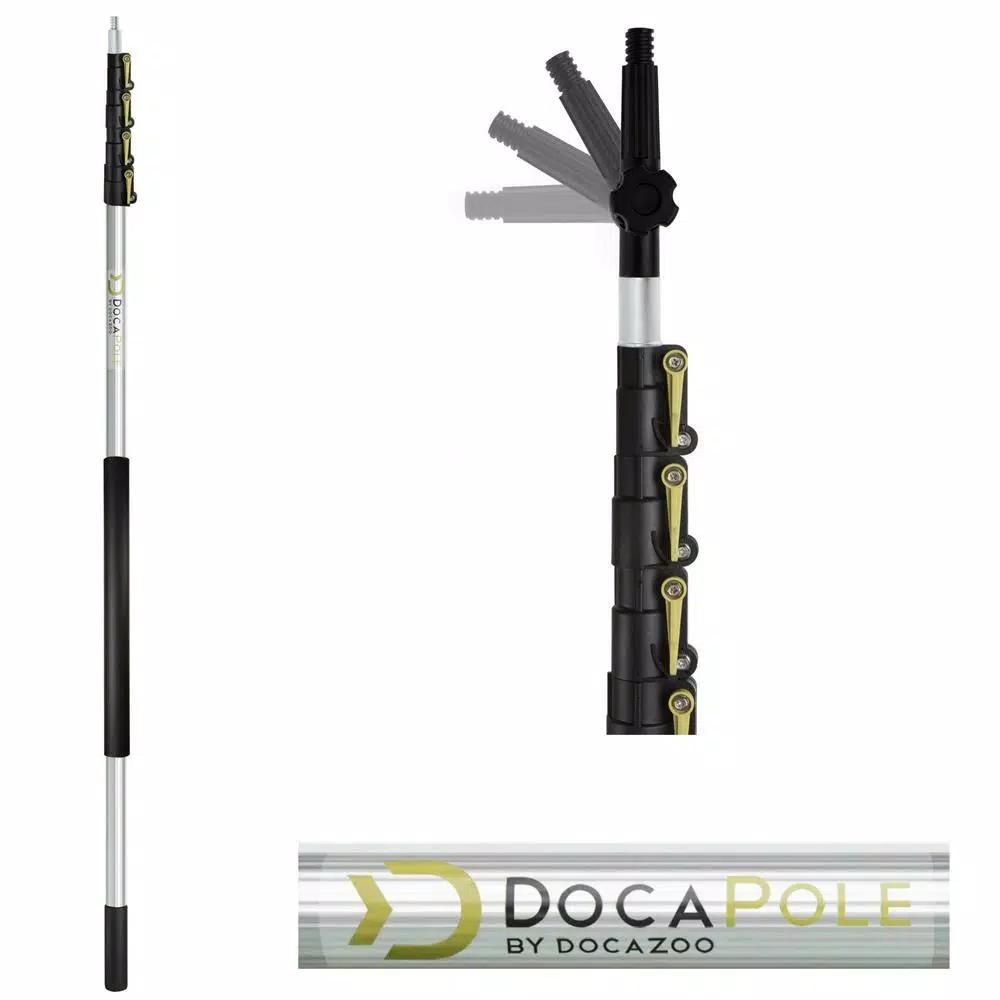 DocaPole 24 ft. Telescopic Window Cleaning Kit with Squeegee and Microfiber Scrubber
