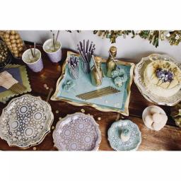 Sugar Plum Party SugarPlum Collection Boho Octagon Paper Dinner Plates, Cream White and Gold, 16-Piece Set thumbnail 3