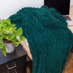DONNA SHARP Peacock Chenille Chunk Knit Throw Blanket, 40 x 50 in, Modern Solid Style thumbnail 2