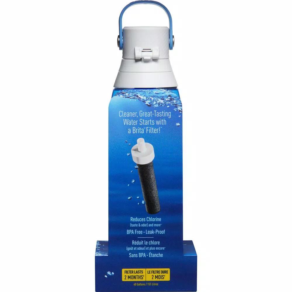 Brita Premium 26 oz. Sapphire Blue Filtering Water Bottle, BPA-Free with 1 Filter