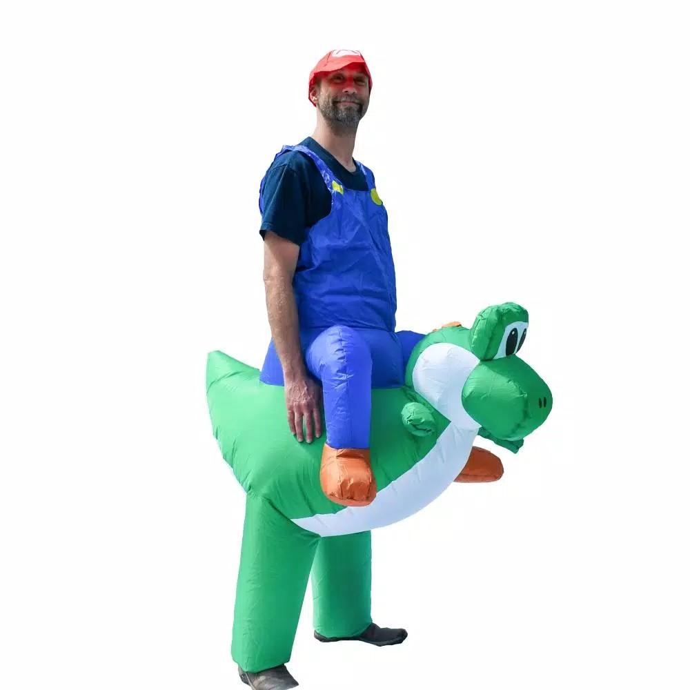 ALEKO's Inflatable Mario Riding Yoshi Adult Halloween Costume - Unisex One Size