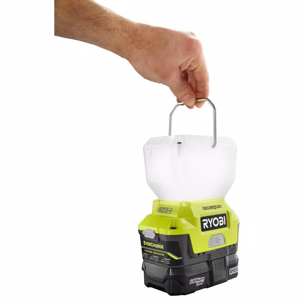 RYOBI 18V ONE+ Cordless LED Area Light Kit with EVERCHARGE Wall Mount Adaptor, 2.0 Ah Battery & Charger