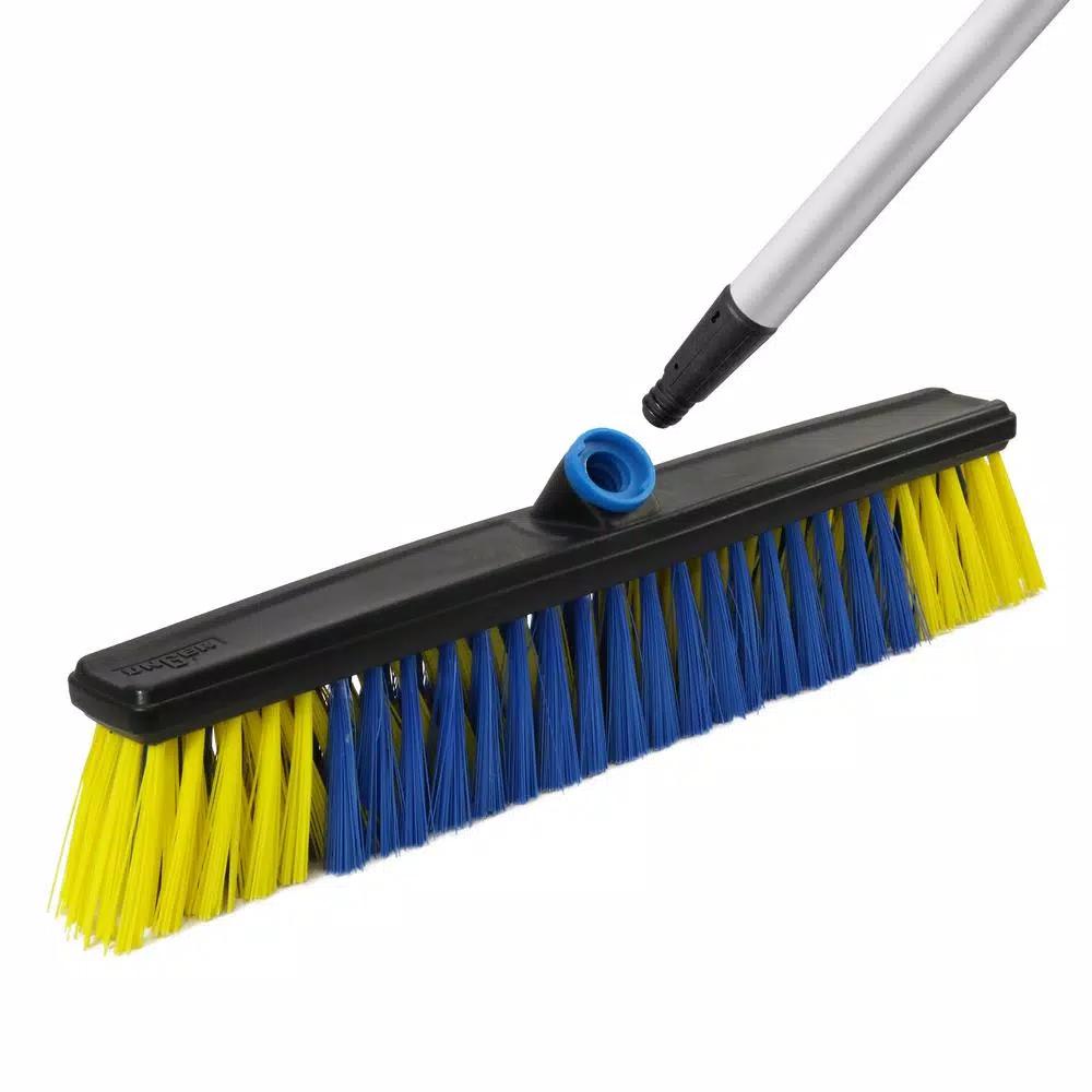 Unger Lock-On 20 in. All Surface Push Broom Head with Angled Bristles