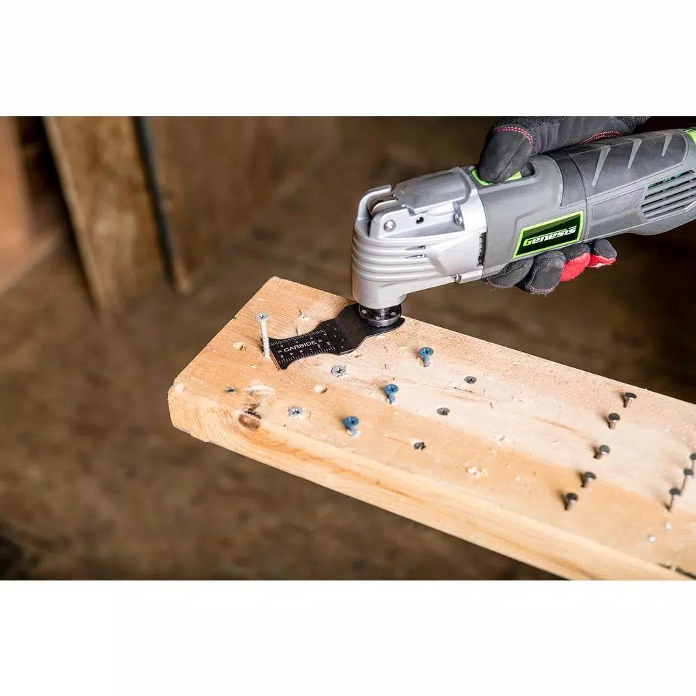 Genesis 1-3/8 in. Carbide Flush Cut Oscillating Multi-Tool Blade, Universal Quick-Fit