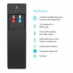 Avalon Touchless Bottom Loading Water Cooler Dispenser, Hot & Cold Water, UL/Energy Star Approved - Black thumbnail 4