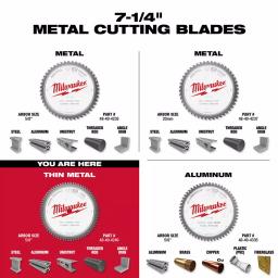 Milwaukee 7-1/4 in. 70T Thin Metal Cutting Circular Saw Blade thumbnail 4