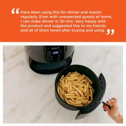 Ninja 4 Qt. Air Fryer, Black and Gray Electric Countertop Fryer with Recipe Book thumbnail 5
