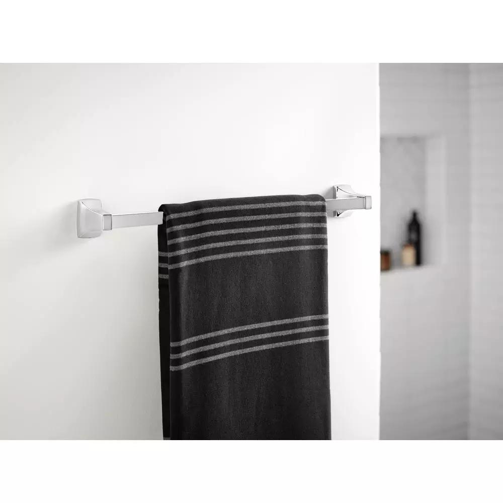 Unbranded Adler 3-Piece Chrome Bathroom Hardware Set with Adjustable 18-24 in. Towel Bar