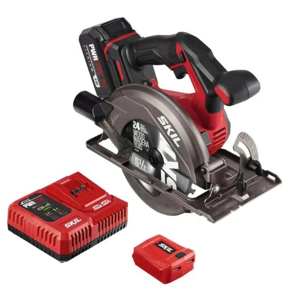 SKIL PWRCore 20V Brushless 6-1/2 in. Cordless Circular Saw Kit with 4.0Ah Battery and Charger