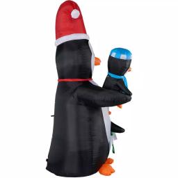 Fraser Hill Farm 10 ft. Penguin Family Christmas Inflatable with White Lights thumbnail 8